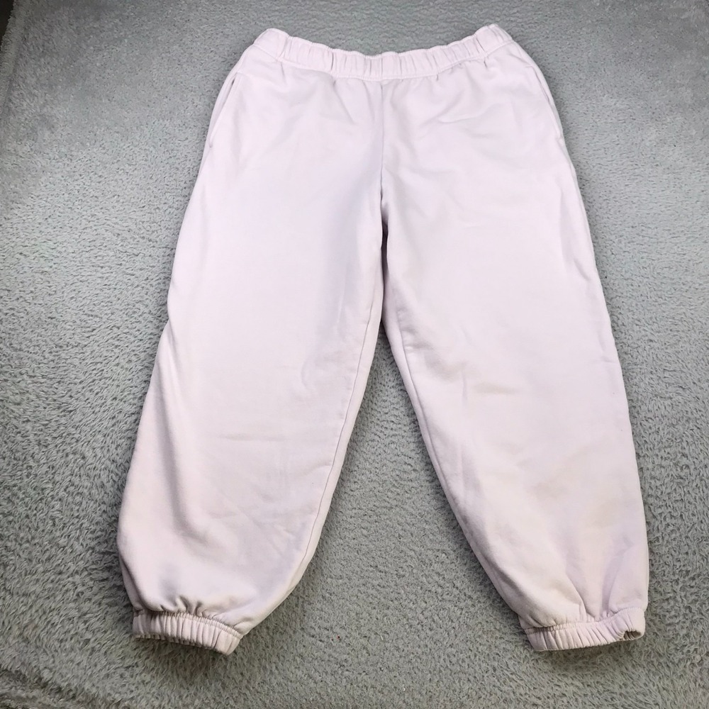 Athleta Forever Fleece High Rise Jogger Womens L Baby Pink Performace Sweatpants